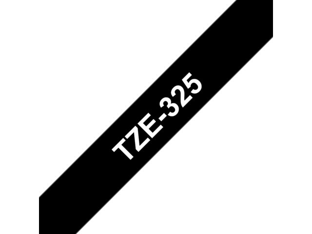 Labeltape Brother P-touch TZE325 9mm wit op zwart