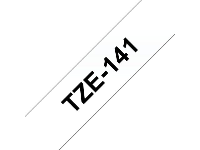 Labeltape Brother P-touch TZE141 18mm zwart op transparant