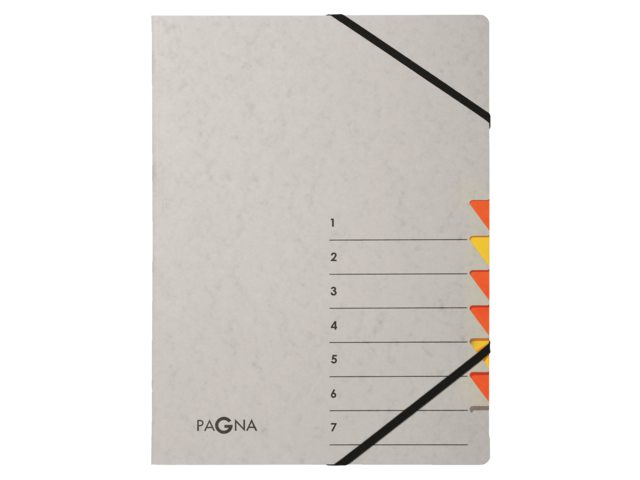 Sorteermap Pagna Easy 7 tabs A4 PP grijs/oranje
