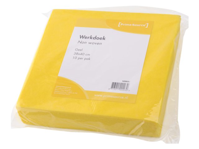 Werkdoek Non Woven geel 38x40cm 10 stuks
