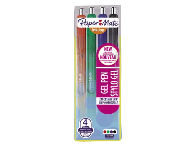 Gelschrijver Paper Mate Inkjoy standaard etui Ã  4st ass