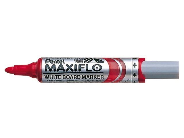 Viltstift Pentel MWL5M Maxiflo whiteboard rood 3mm