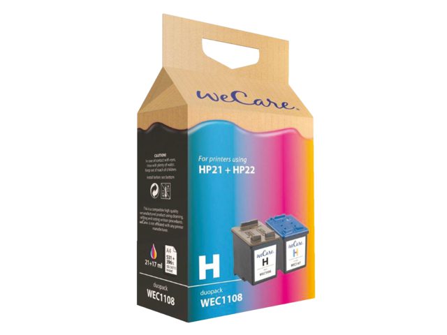 Inkcartridge Wecare  HP C9351CE C9352CE zwart + kleur