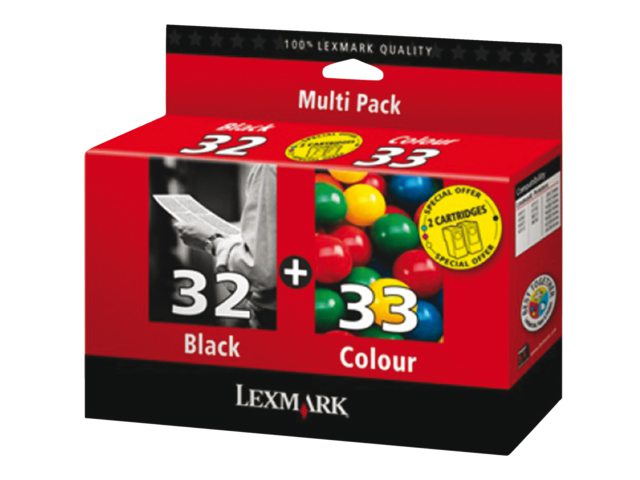 Inkcartridge Lexmark 80D2951 32 + 33 zwart + 4 kleuren