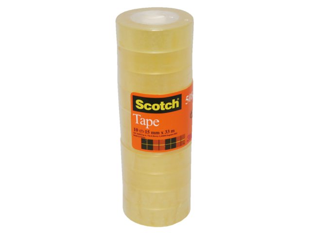 Plakband Scotch 550 15mmx33m transparant krimp 10rollen