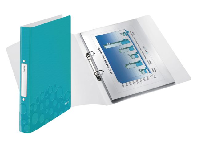 Ringband Leitz WOW A4 2-rings 25mm PP ijsblauw