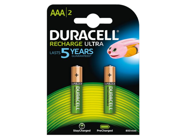 Batterij oplaadbaar Duracell 2xAAA 850mAh Ultra