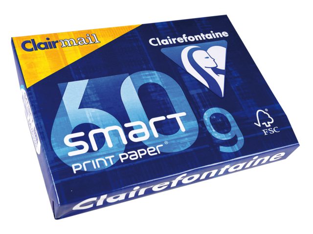 Kopieerpapier Clairefontaine Clairmail A4 60gr wit 500vel