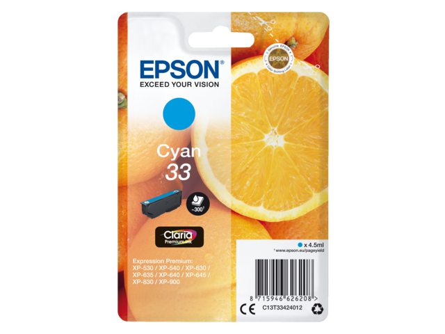 Inkcartridge Epson 33 T3341 blauw