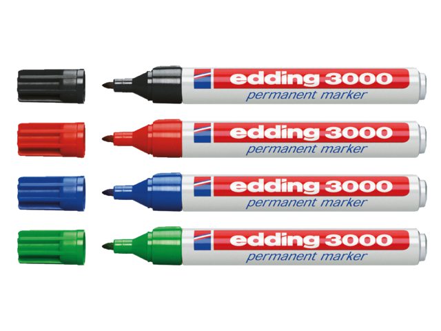 Viltstift edding 3000 rond blauw 1.5-3mm