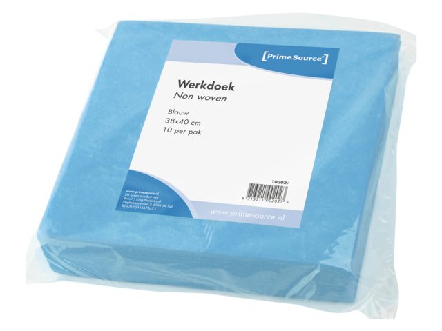 Werkdoek PrimeSource Non Woven blauw 38x40cm 10 stuks