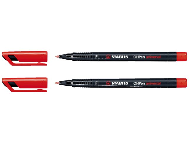 Viltstift Stabilo OHP 842/40 rond rood 0.7mm